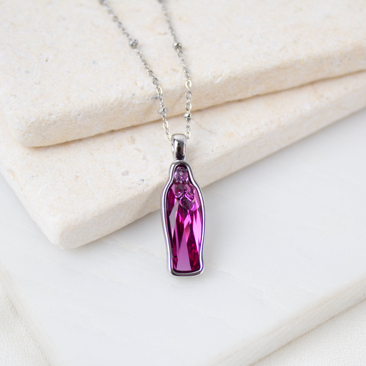 Queen of the Universe Petite Fuschia Crystal Necklace