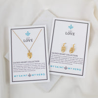 Sacred Heart Flower Earrings