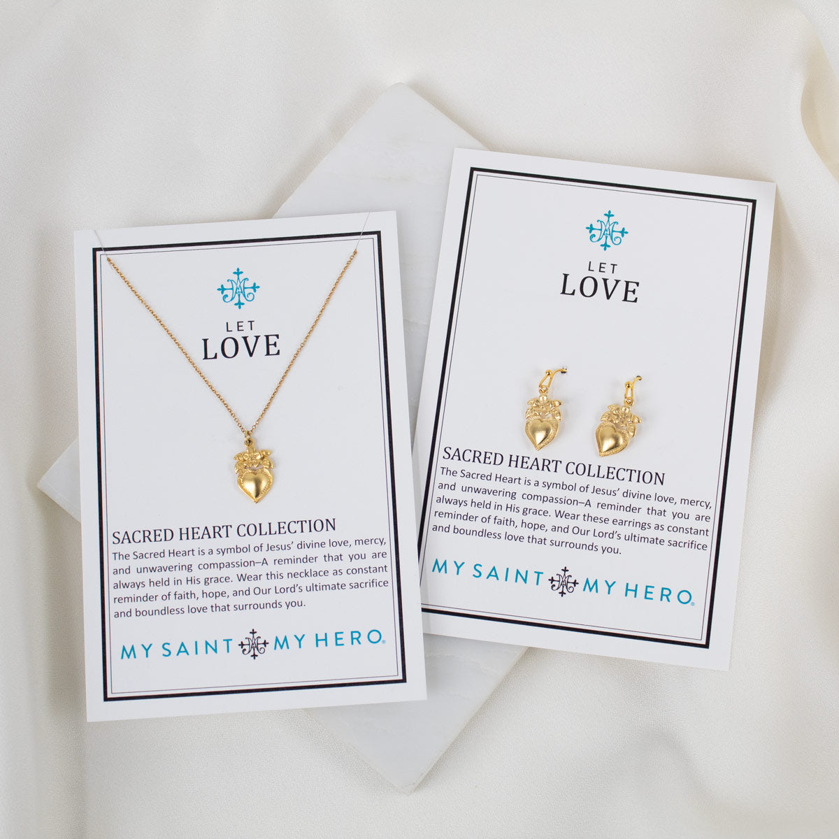 Sacred Heart Flower Earrings