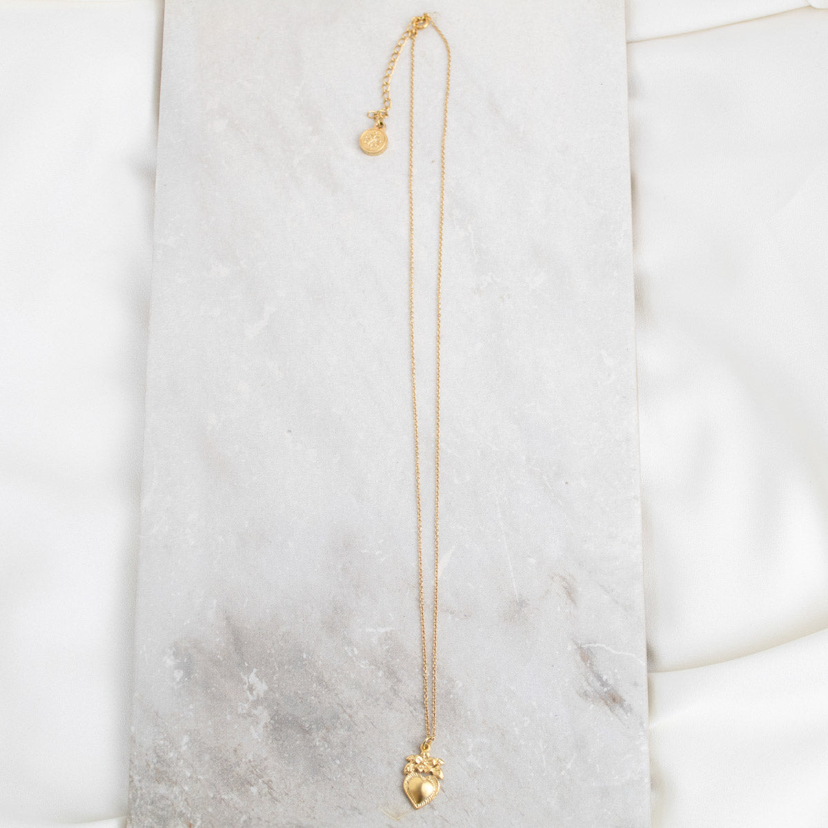 Sacred Heart Flower Necklace