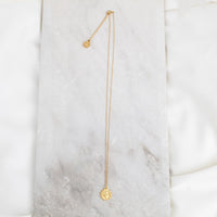 Let Love Sacred Heart Necklace show overhead with two inch extender