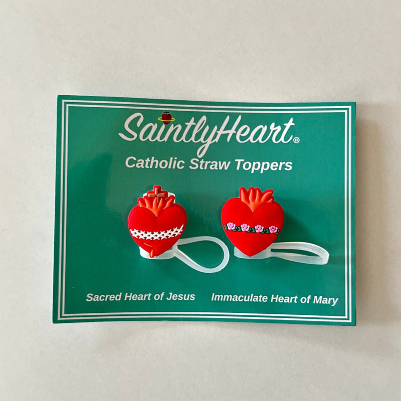 Catholic Straw Toppers: Holy Hearts (a 2 pack!)