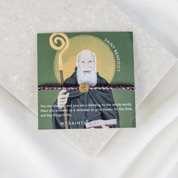 St benedict crystal blessing bracelet my saint my hero
