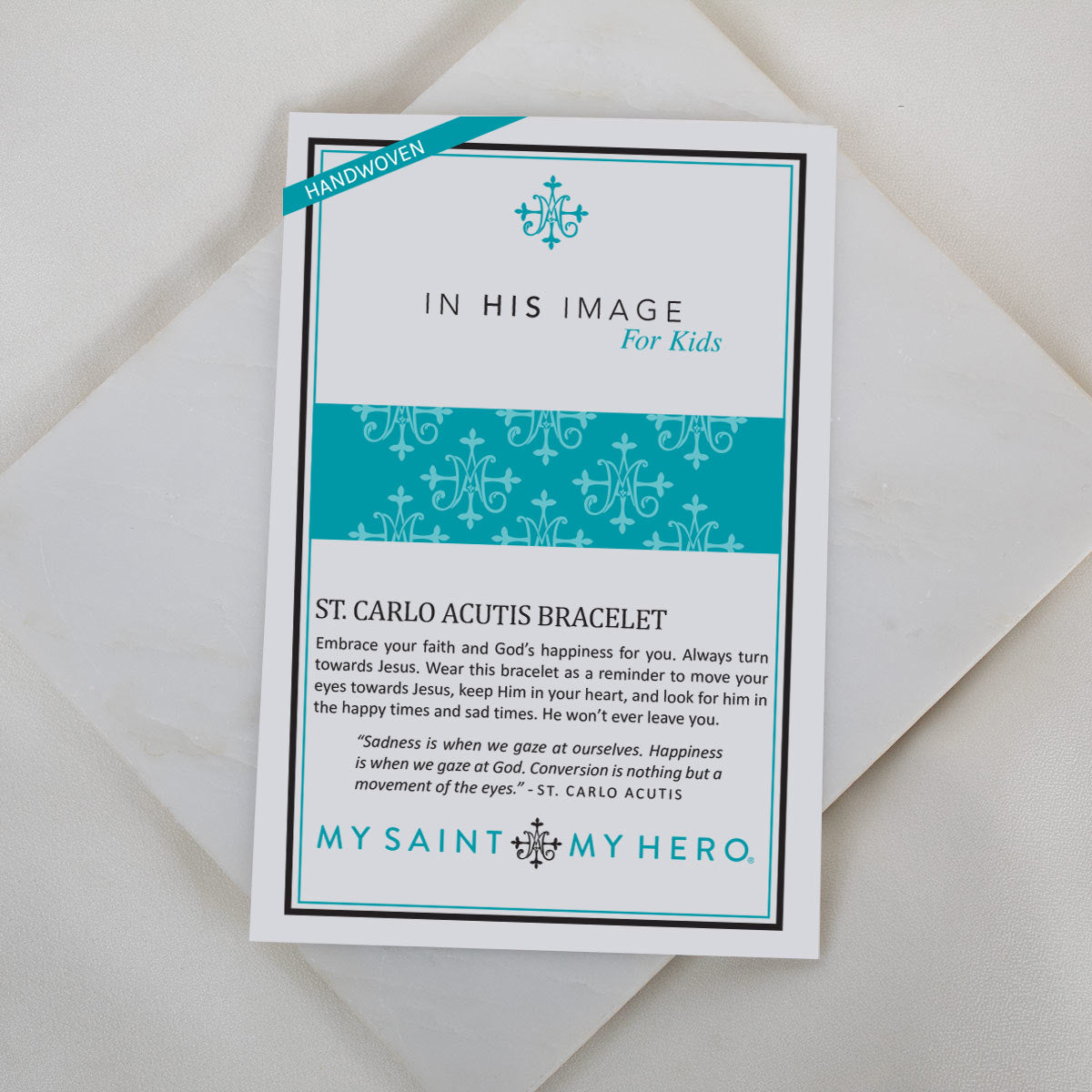 St. Carlo Acutis Blessing Bracelet for Kids product card front