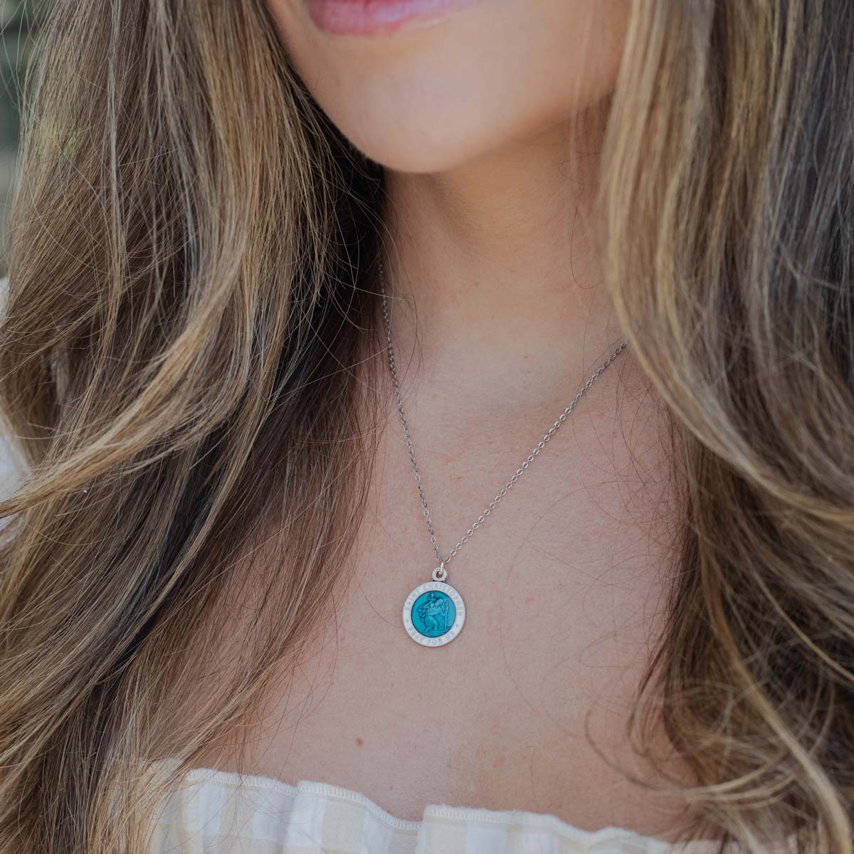 St. Christopher Enamel Necklace