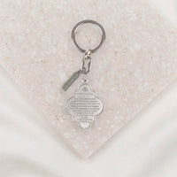 Saint Christopher Travel Protection Key Ring back with prayer for drivers