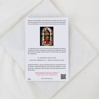 Card with St. Valentine's Day message and a QR code on a white envelope.