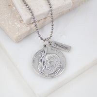 St. John Paul II Fearless Medal Necklace – 28mm double-sided medal with papal coat of arms on a 22-inch bead ball chain
