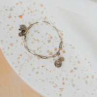 St. Thérèse of Lisieux Medal on paper clip style silver tone chain bracelet