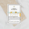 Stellar Blessings Ocean Crystal and Gold Benedictine Medal Bracelet on inspirational card