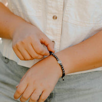 Wake Up and Pray Meditation Bracelet - Hematite