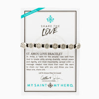 In exclusive partnership with Caitlin and John Stamos, My Saint My Hero is proud to produce the St. Amos Share the Love Bracelet with a portion of proceeds dedicated to the non-profit, Childhelp.

St. Amos, a “saint for the people,” was sent from God to