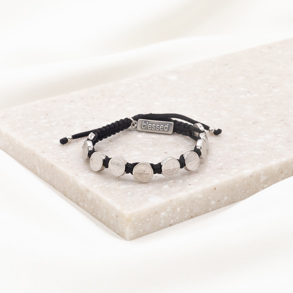 Sterling Silver Benedictine Blessing Bracelet | Catholic Jewelry