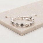 Benedictine Blessing Bracelet White Cording Silver Medals