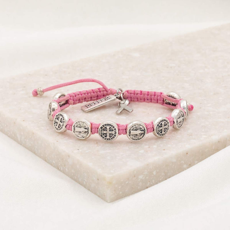 Blessing for a Cure Benedictine Woven Blessing Bracelet giving back to breast cancer research