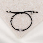 Say Yes Miraculous Mary Bracelet black cording silver medal