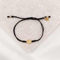 Say Yes Miraculous Mary Bracelet black cording gold medal