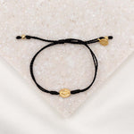 Say Yes Miraculous Mary Bracelet black cording gold medal
