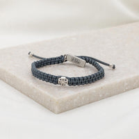 Wonderfully Made Woven Cross Bracelet Silver Cross Silver Faith Charm Tag