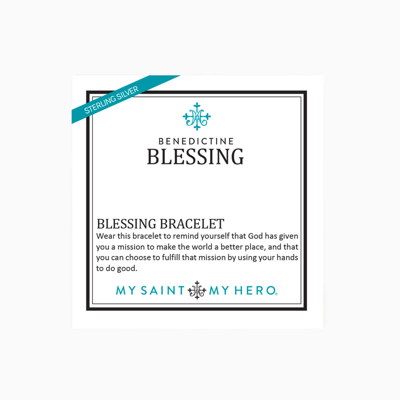 Sterling Silver Beaded Benedictine Blessing Bracelet product card front
