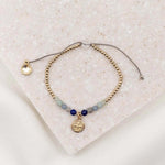 Prewett Family Virtues Bracelet with Gemstones and a St. Benedict Medal in gold tone