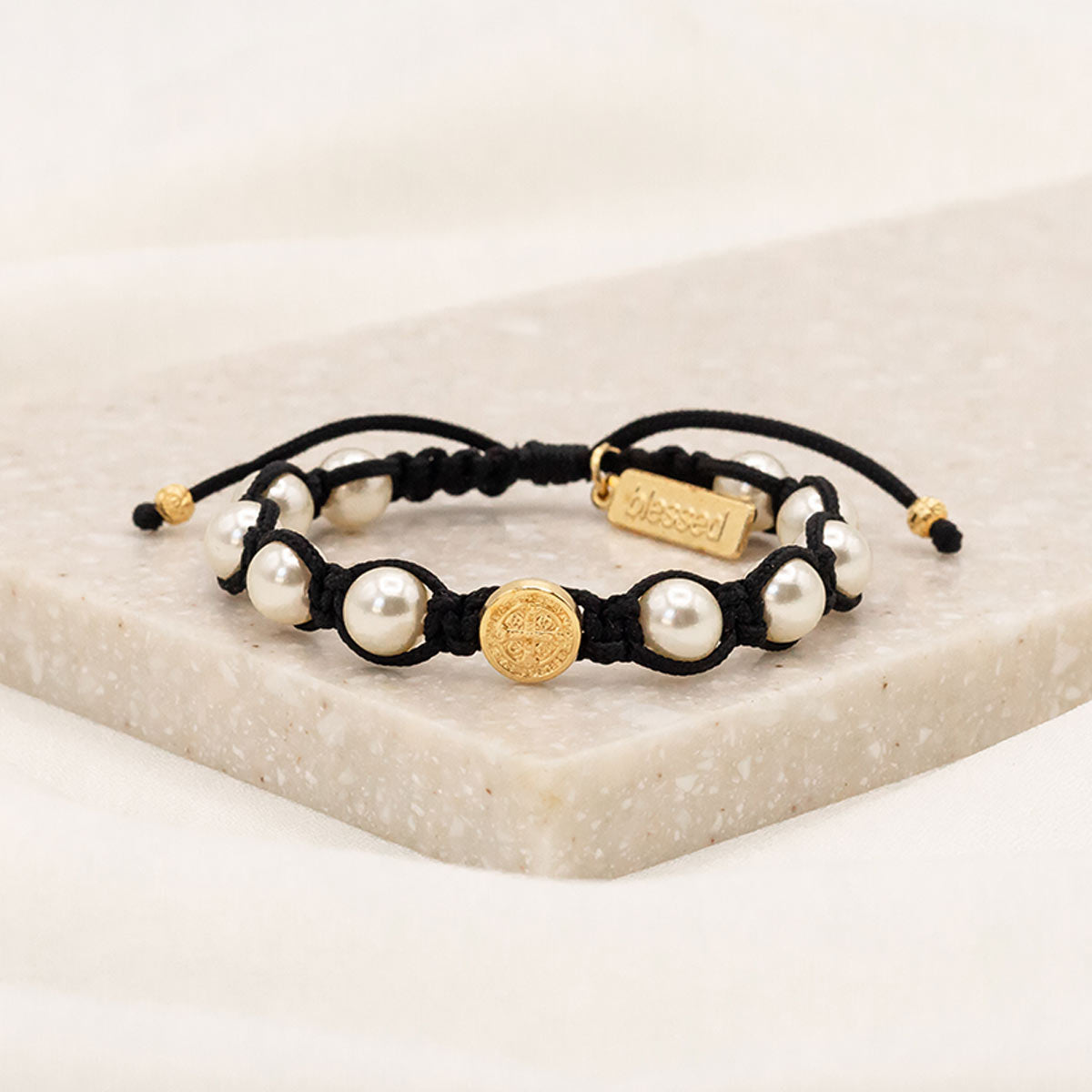 初心者の　裏　平和祈願メダル　Mydolceluna Divine Blessings Catholic Chaplet Bracelet - Benedictine Medal
