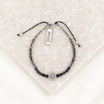 St Amos Share the Love Love LIghts the way Crystal and Blessing Bracelet Black Ombre