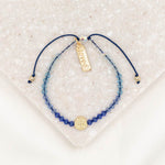 St Amos Share the Love Love LIghts the way Crystal Blessing Bracelet Blue Ombre