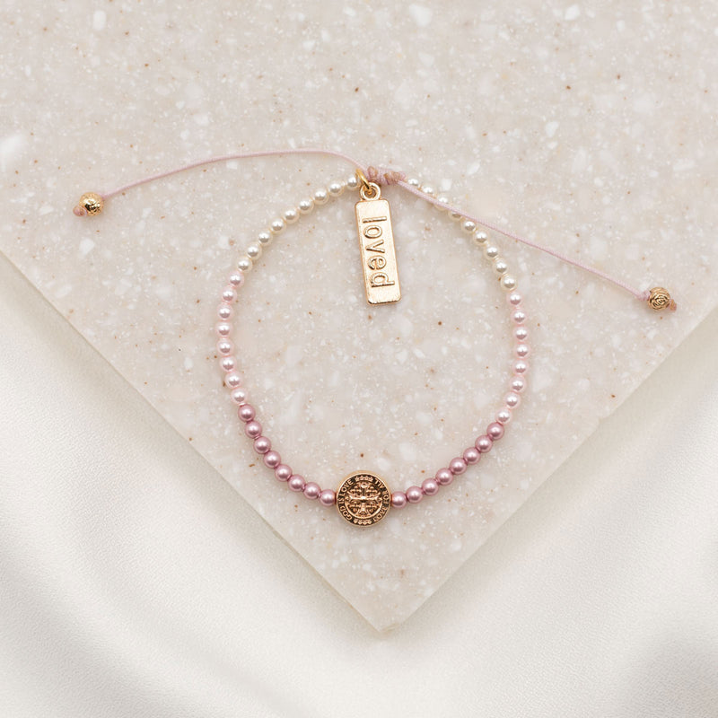 Rose Gold Crystal Pearl Bracelet