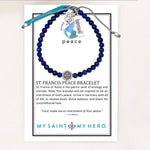 St. Francis Peace Bracelet Comes on an inspirational card with a Prayer for Our Earth from Pope Francis and a message from Caitlin and John Stamos
