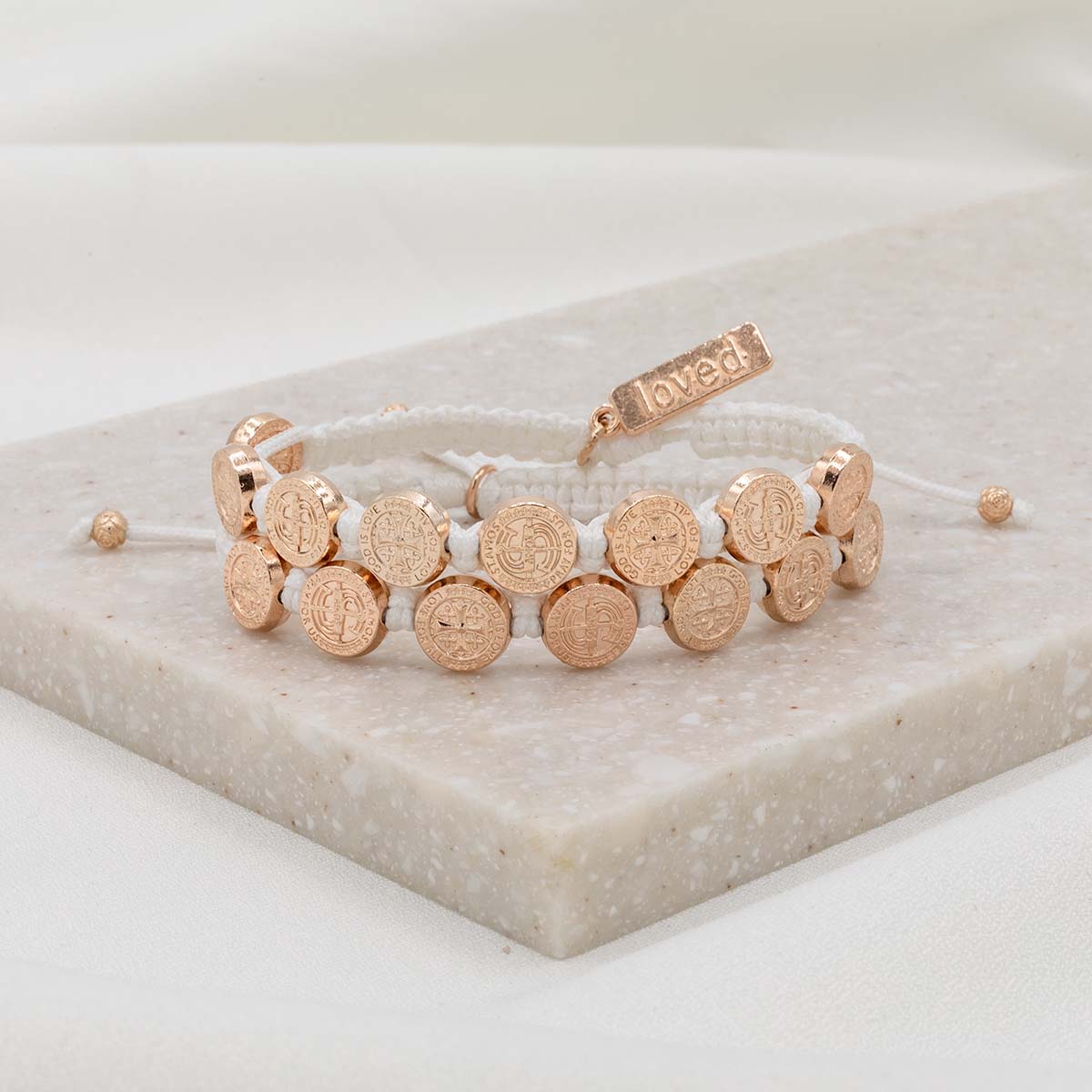 アクセサリー GOD SIZE Rose bracelet St. Amos Bracelet Set - Rose Gold/White - MSMH – My Saint My Hero
