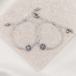 Best Friends Blessing Bracelets silver metallic slipknot cording style with silver Saint Benedict Medals