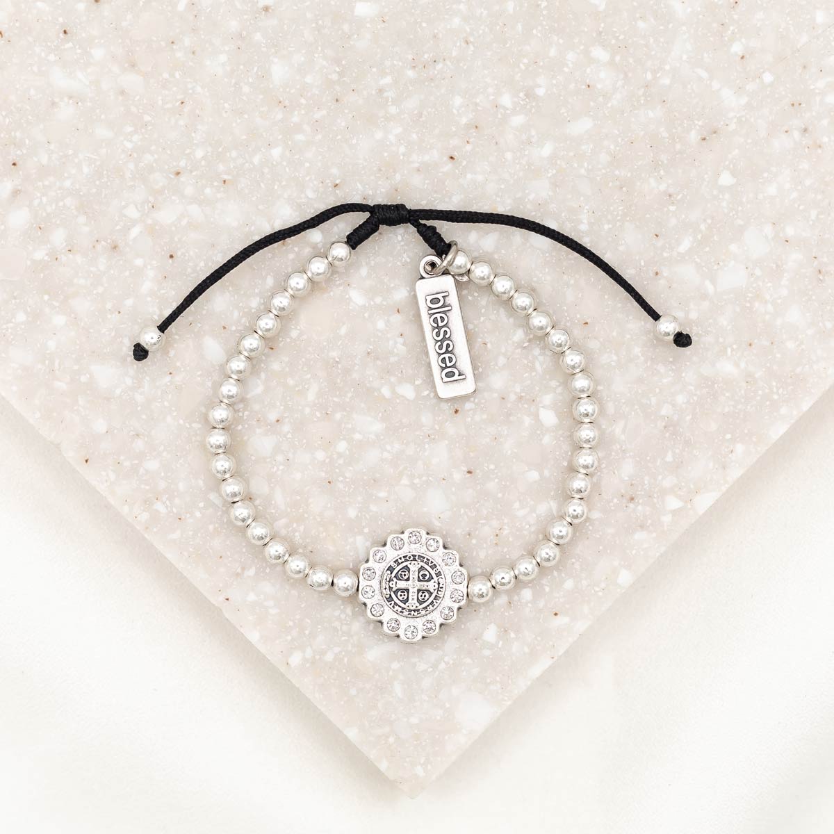 Mantra of Beauty & Brilliance Bracelet silver tone