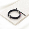 God Bless America Woven Benedictine Blessing Bracelet for Men with American Flag and Black Cording