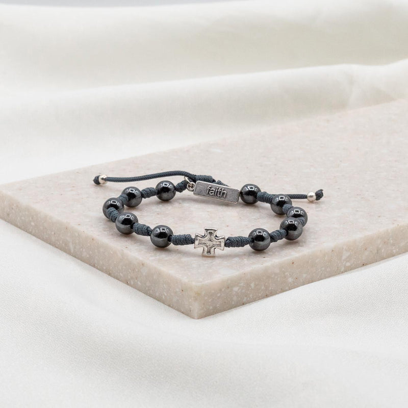 Real black pearl stretch bracelet for men