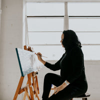 Icon Writer Vivian creating the Sacred Icon for the cuff