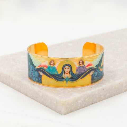 Mary Star of the Sea Sacred Icon Cuff Bracelet | Exclusive Design