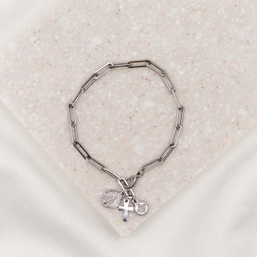 Renewal Consecration Bracelet in silver tone with charms