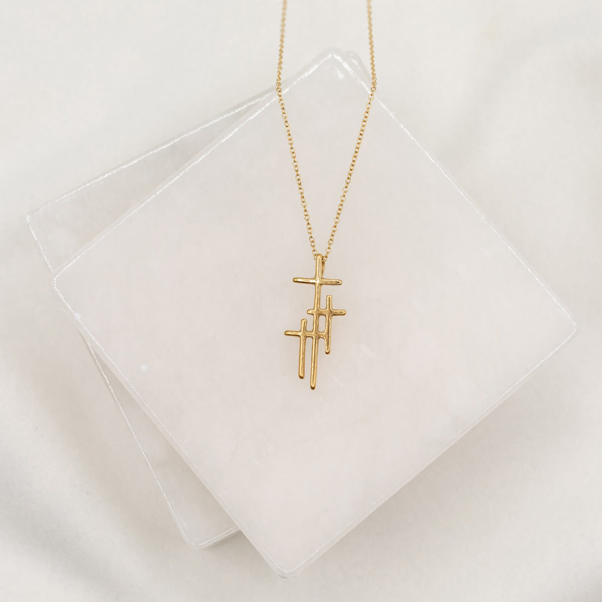 Faithful Light Three Cross Necklace | Christian Jewelry | My Saint