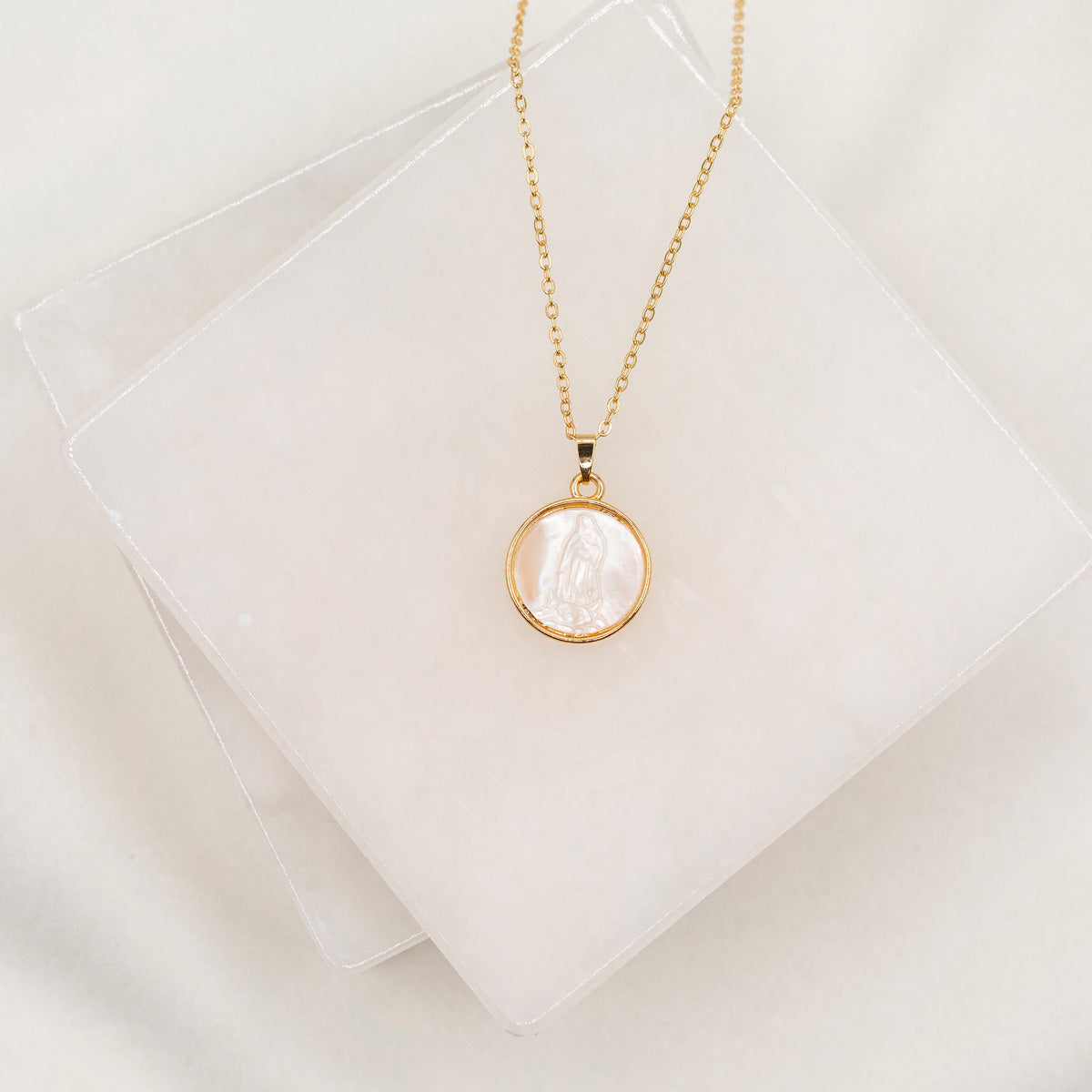 Mother Of Pearl Necklaces Mother Of Pearl Mary Necklace Catholic