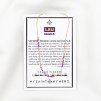 LSU Geaux! Morse Code Necklace