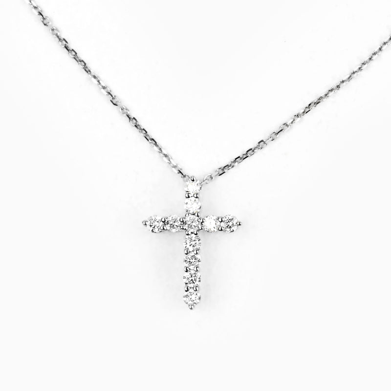 Heart of Jesus Diamond Cross Necklace