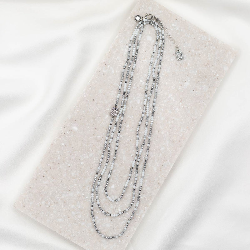 Love Morse Code Prayer Rope with silver and white beads