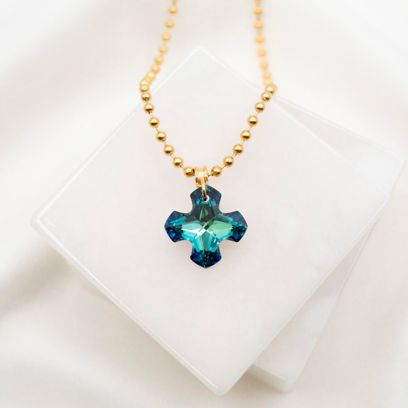Eclectica Vintage Swarovski Crystal Cross Pendant Necklace, Gold | £65.00 |  Buchanan Galleries