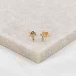 Faith Petite Cross stud Earrings in gold tone with cubic zirconia detail
