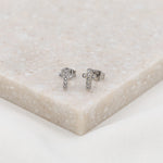Faith Petite Cross stud Earrings in silver tone with cubic zirconia detail