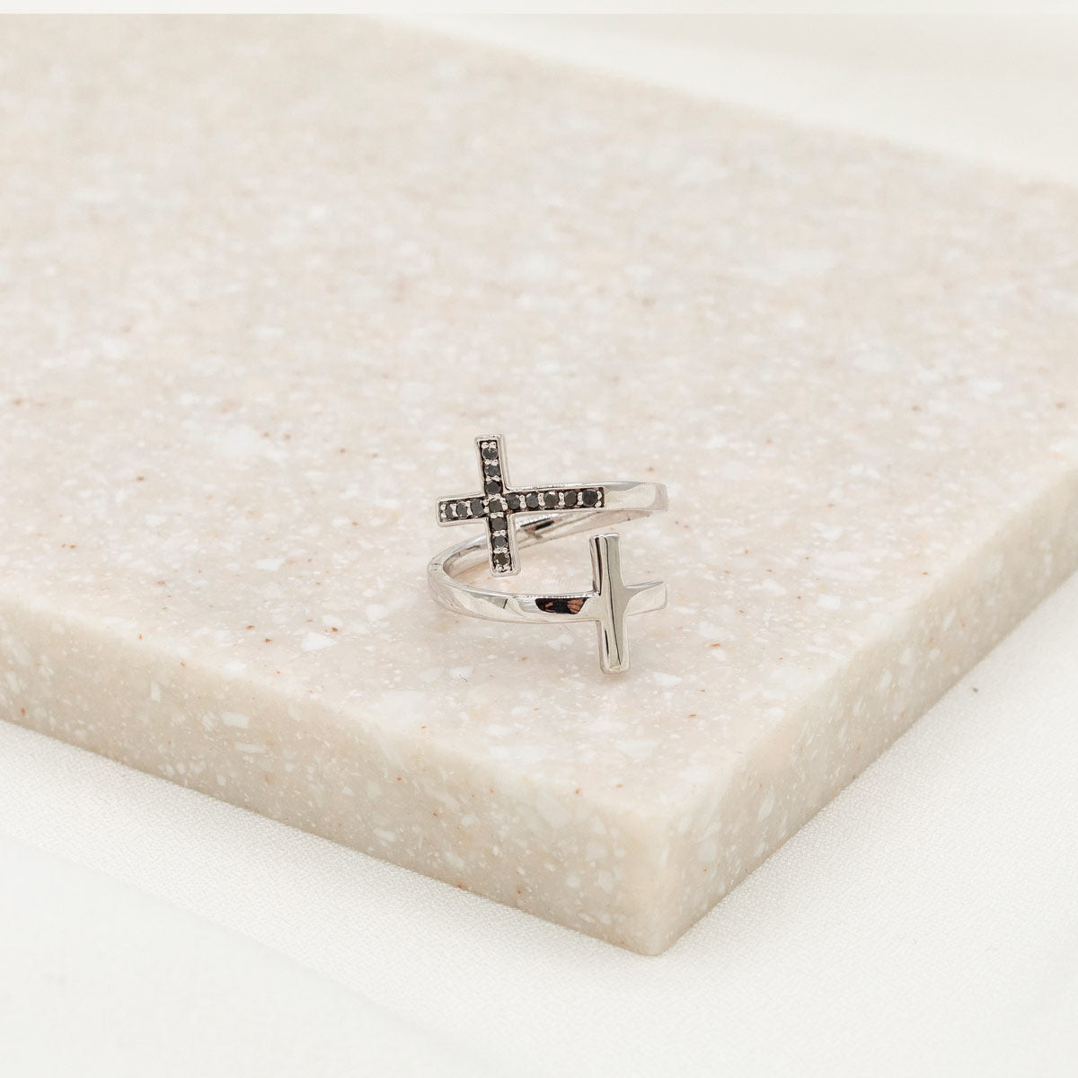 Pillar of Faith Ring - Black Diamonds