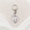 Blessed Mother Mary Key Ring in Silver with protection virtue metal tag
