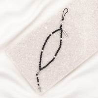 Archangel Michael Phone Charm Rosary with Crystal Pearls/ Shungite/Black Agate