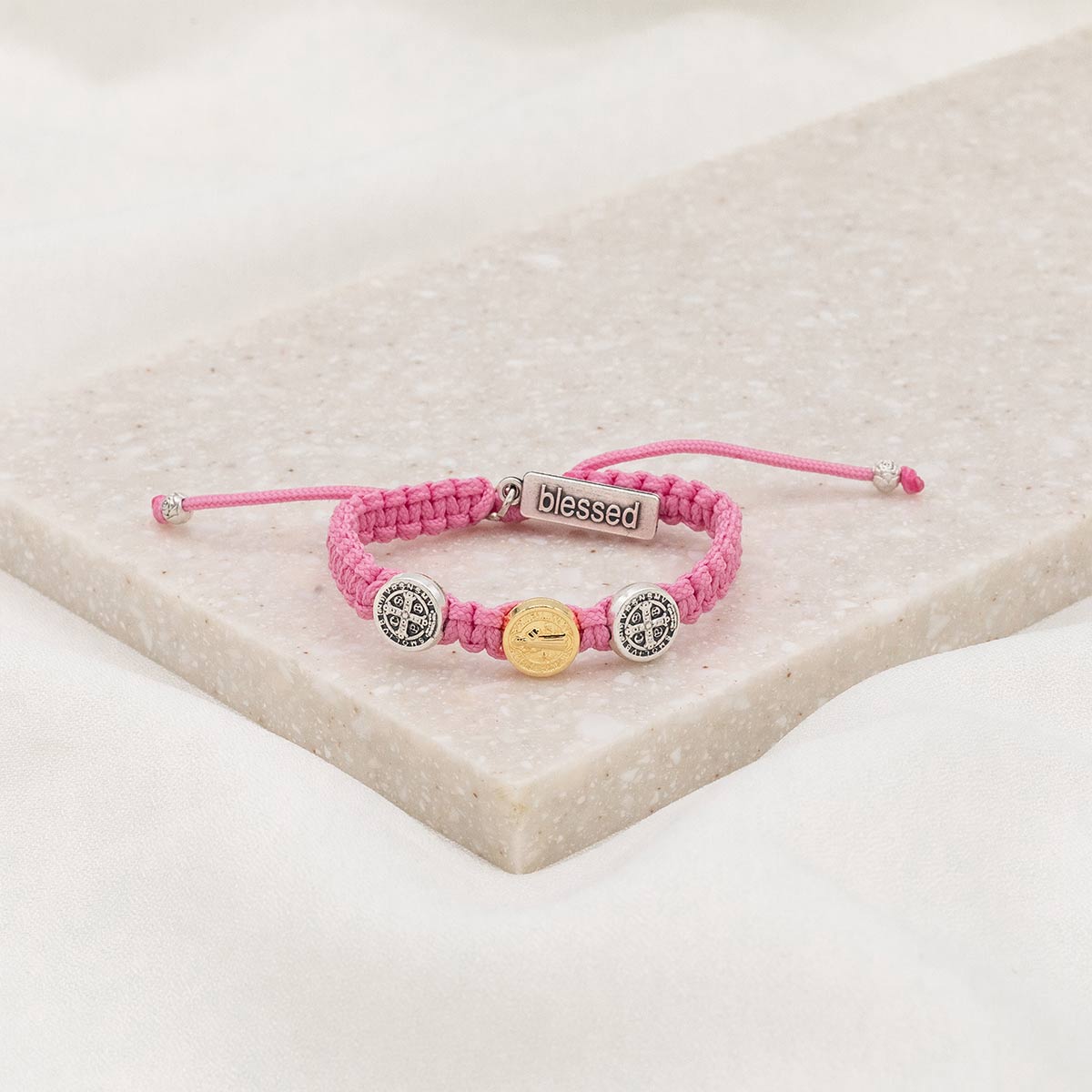 Pink Blessing for Kids Benedictine Blessing Bracelet